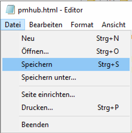 System X Konfiguration Analytic Server Integration pmhub speichern.png