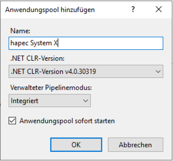 System X Konfiguration SingleSignOn Anwendungspool System X.png