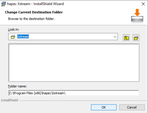 System X Installation Data Integration Server Ordner wählen.png