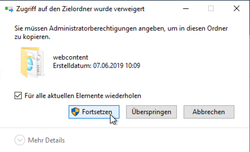 Datei:System X Konfiguration SingleSignOn webcontent kopieren bestätigen.png