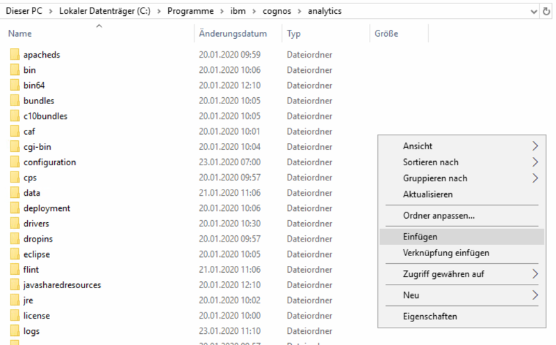 Datei:System X Konfiguration Analytic Server Integration Ordner einfügen.png