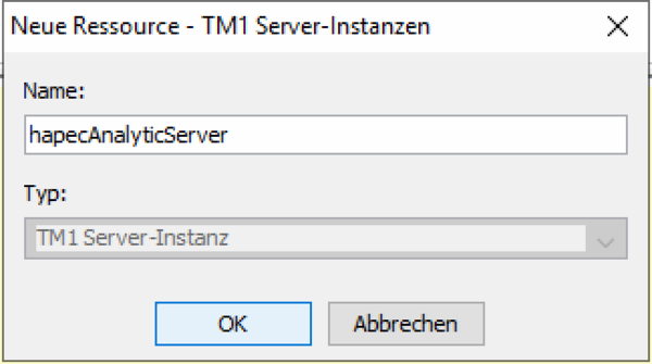 System X Konfiguration Analytic Server TM1 Server anlegen.png