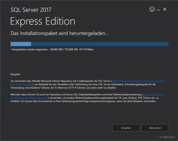 Installation Microsoft SQL Server 2017 Download Fortschritt.png