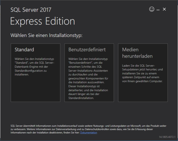 Installation Microsoft SQL Server 2017 Welcome.png