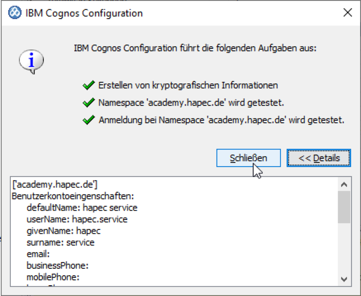 Datei:System X Reporting Server Configuration Authentication Namespace Test Success.png