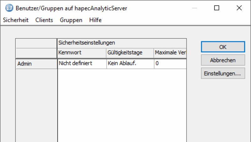 Datei:System X Konfiguration Analytic Server Security Benutzer Gruppen .png