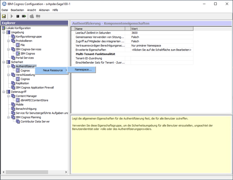 Datei:System X Reporting Server Configuration Authentication New Namespace.png