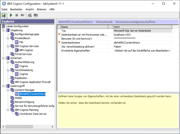 System X Reporting Server Configuration Speichern.png