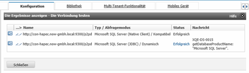Datei:Implementierung Sage 100 Toolbox hapec System X dbHAPECDatawarehouse Verbindung testen Ergebnis.png