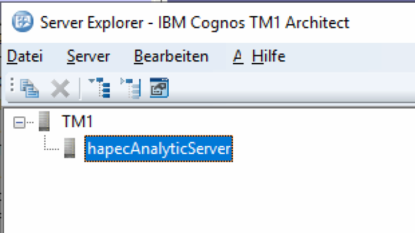 System X Konfiguration Analytic Server TM1 server doppelklick.png