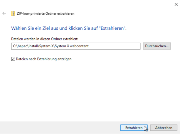 System X Konfiguration SingleSignOn Entpacken nach.png