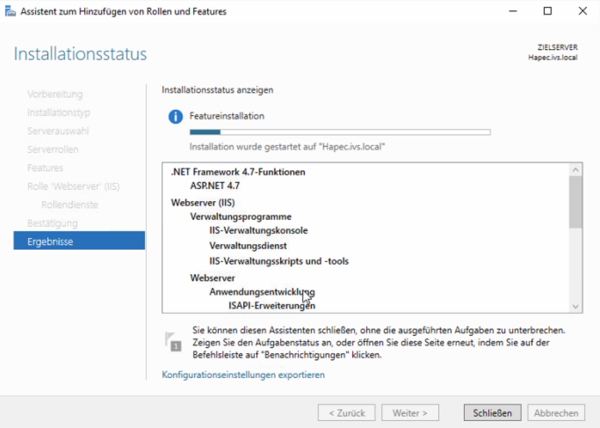 System X Installation Internet Information Server Ergebnisse.png