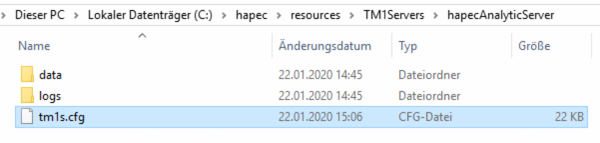 System X Konfiguration Analytic Server config wurde erstellt.png