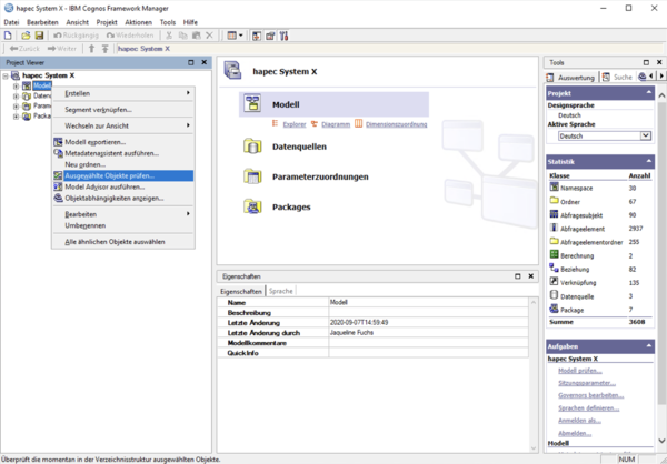 System X Framework Manager Modell pruefen.png